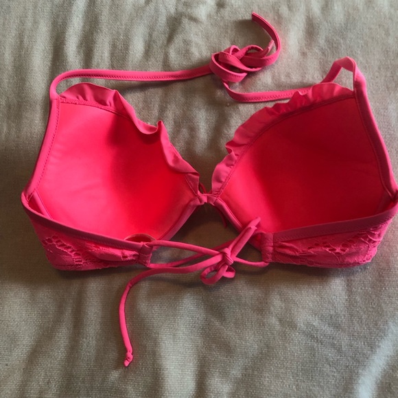Victoria’s Secret neon pink lace push up swim top 36D - Picture 5 of 7